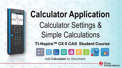 Simple Calculations Ti Nspire Cx Ii Cas Getting Started Series