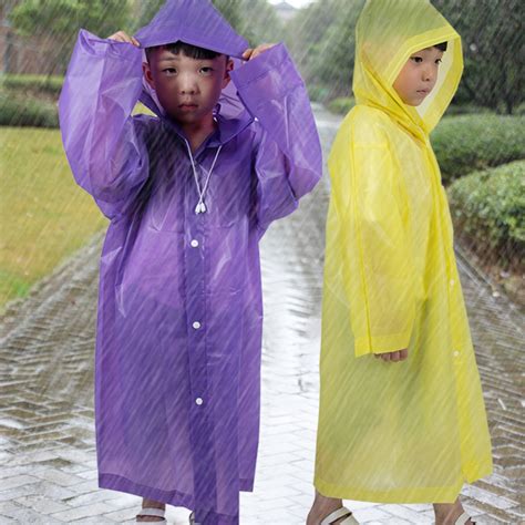 Fashion Frosted Child Transparent Eva Raincoat Girl Boy Rainwear