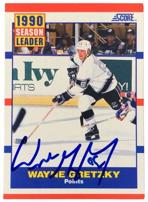 Wayne Gretzky Signed 1990 Score Trading Card Jsa Q73281 Wayne Gretzky