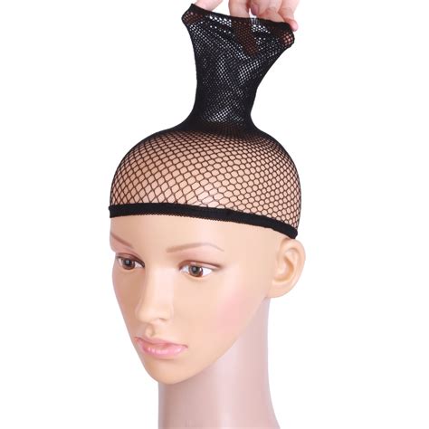 Mapofbeauty 2 Pieces Elastic Hair Net Open End One Size Wig Caps Black 3 Beauty