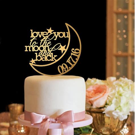 Personalized Wedding Moon Cake Topper Love You To The Moon And Back