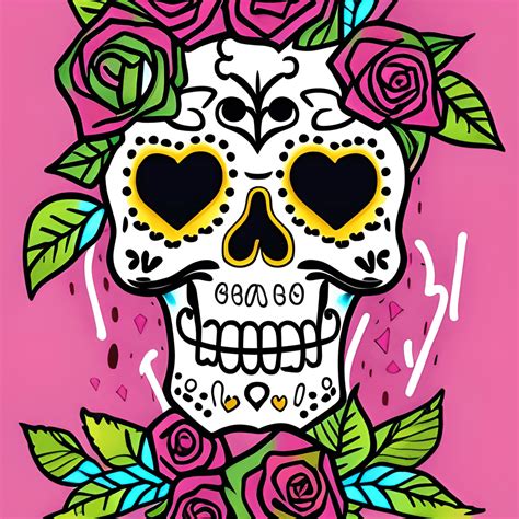 Rays Rose Sugar Skull Kiss Valentine Skeleton · Creative Fabrica