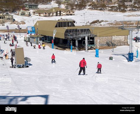 Perisher Valley Ski Resort Snowy Mountains Nsw Australia Stock Photo