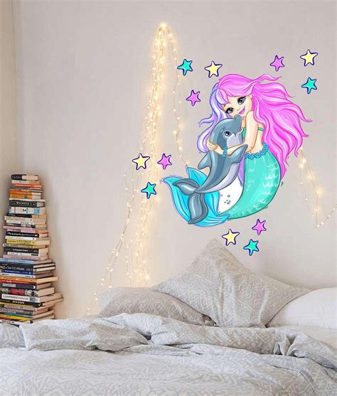 Mermaid Wall Decal Stickers Decor Mermaid Stickers Tail Wall Etsy