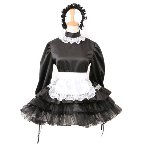 unisex costumes clothing shoes and accessories sissy maid satin dress lockable cosplay costume