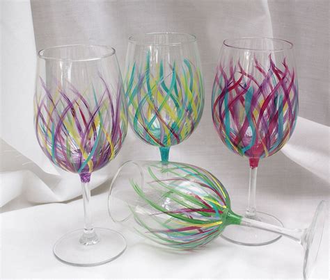 Affordable Handpainted Wine Glasses Wedding By Mycreativetable Wine Glass Designs Diy Wine