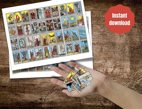 Printable Tarot Cards Deck Tarot Stickers Rider Waite Mini Tarot Deck