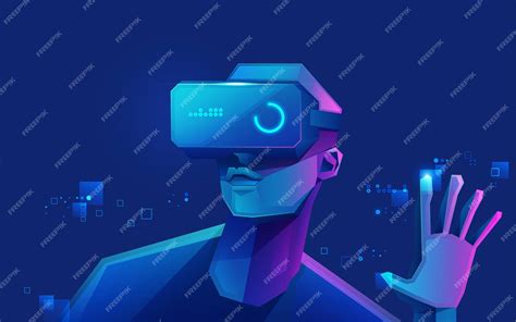 Premium Vector | Concept of virtual reality technology, graphic of a