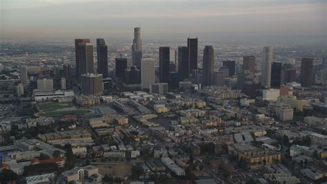5k Stock Footage Aerial Video Tilt From Hollywood Streets To Reveal And