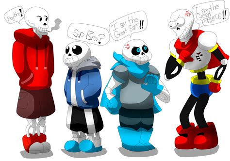 Undertale And Underswap Sans And Papyrus By Le0 Wolf On Deviantart