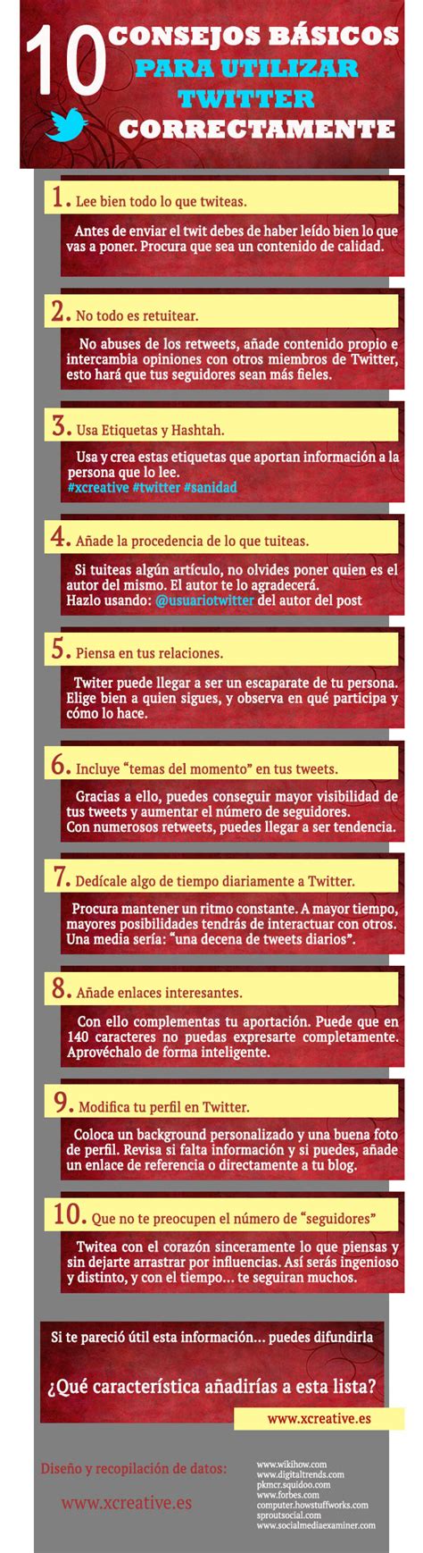 Consejos Para Usar Twitter Correctamente Infografia Infographic Socialmedia Tics Y Formaci N