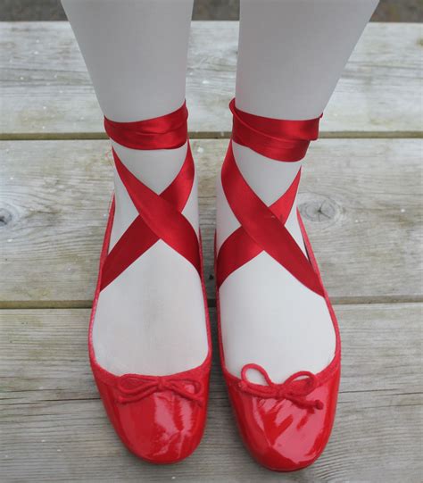bethany d i y shiny red ballet style shoes