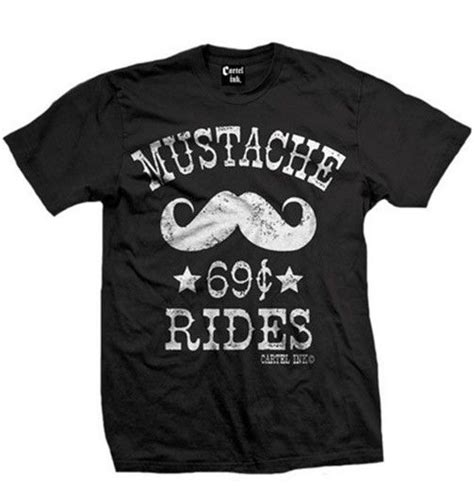 Mustache Rides Mens Tee By Cartel Ink Mens Tees T Shirt Shirts