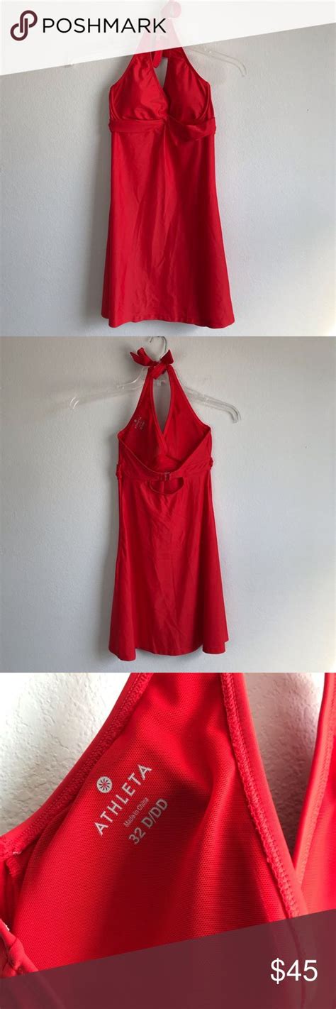 Athleta Tara Halter Swim Dress Red Swim Dress Red Dress Clothes