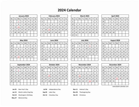 2024 Holiday Calendar Pdf Excel Free 2024 Calendar