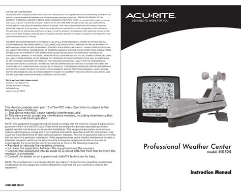 Acu Rite 01525 Instruction Manual Pdf Download Manualslib