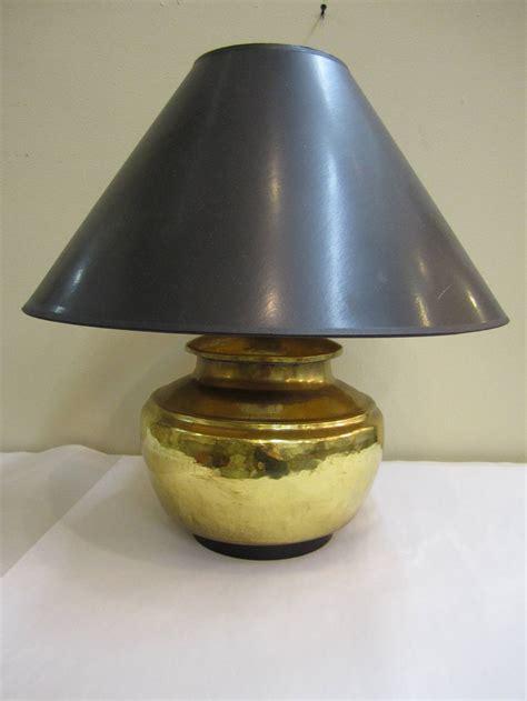 Vintage Brass Desk Or Table Lamp With Hammered Design At 1stdibs