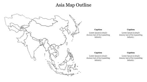 Free Editable Colored Regions Asia Map Template Slide