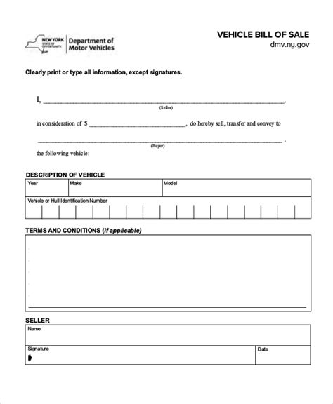 Free 10 Sample Vehicle Bill Of Sales Forms In Pdf Excel Ms Word