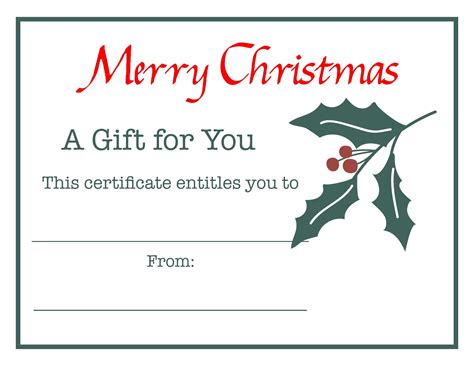 Best Free Printable Christmas Gift Voucher Templates Pdf For Fr