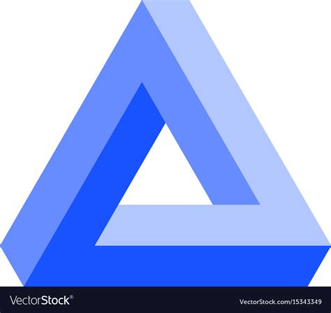 Penrose Triangle Icon In Blue Geometric 3d Object Vector Image