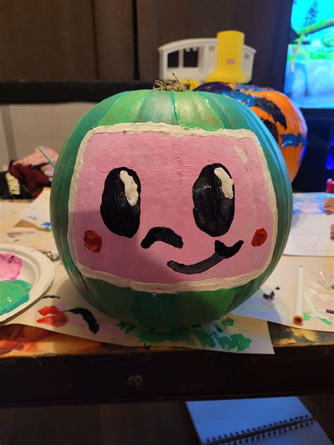 Made A Cocomelon Pumpkin For My 1 Year Old 🎃 🤣 Rmommit