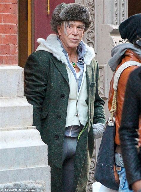 Mickey Rourke Wears Very Tight Camouflage Leggings As He Steps Out In