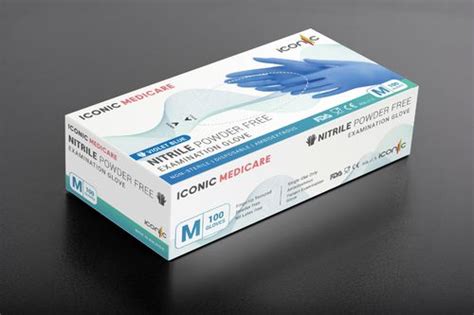 Nitrile Gloves Iconic Medicare Examination Powder Free Non Sterile