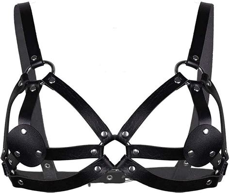 Hsbhsj Leather Cage Bra Women Harness Caged Bra Punk Waist Belt Hollow Out Strappy Chest Harness