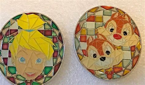 Disney Pin Hkdl Mosaic Stained Glass Collection Mystery Tin 15 Pins