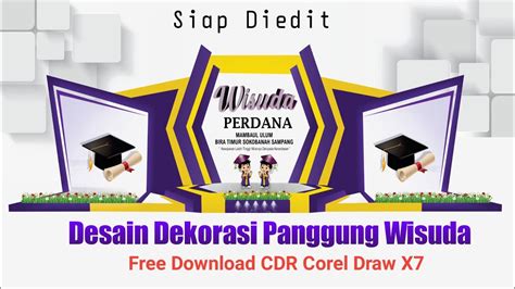 Desain Banner Haflah Wisuda Free Download Cdr Corel Draw X Youtube