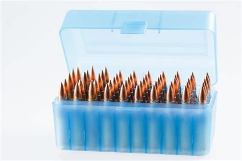 Hunting Cartridges In A Plastic Box Bullet Storage Box