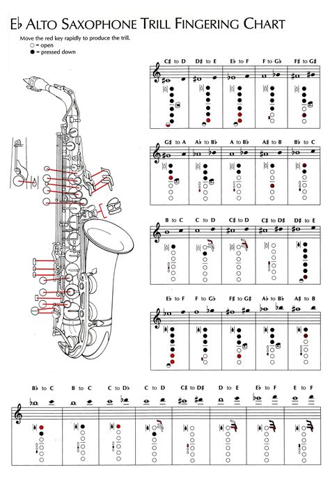 Buffet Sax Finger Chart Free Alto Saxophone Keys Chart Instrument Fingering Charts