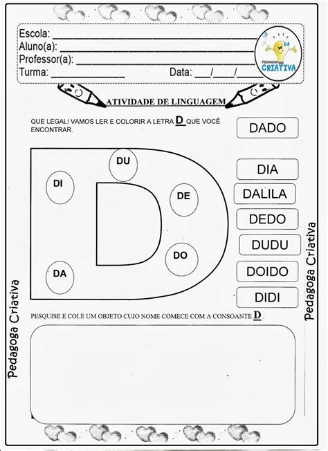 Atividades Letra D 2 Ano