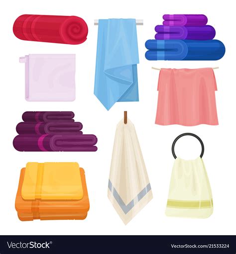 Kitchen And Bathroom Towels Isolated Set Vector Image