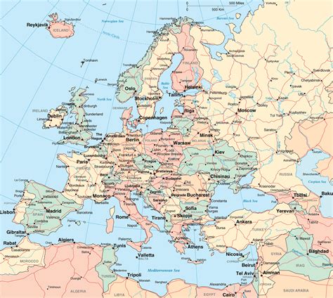 Evropa Harta Gjeografike E Evropës Shqipëria Express