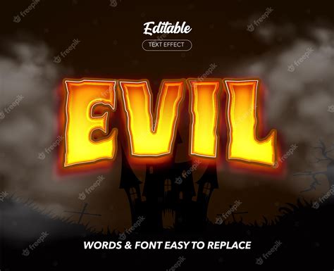Premium Vector Evil Theme Style Vector Text Effect