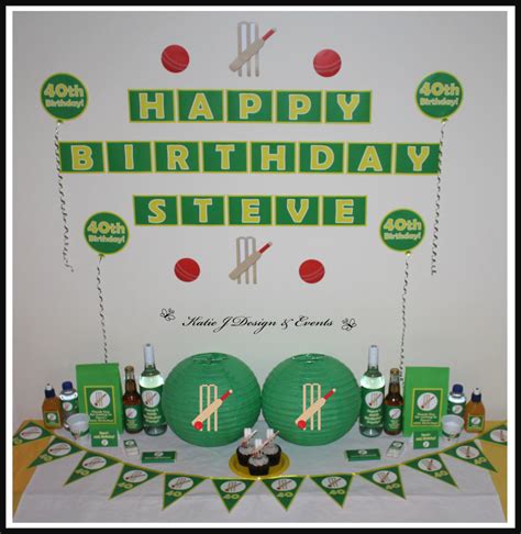 Cricket Theme Personalised Party Decorations Katie J Design And