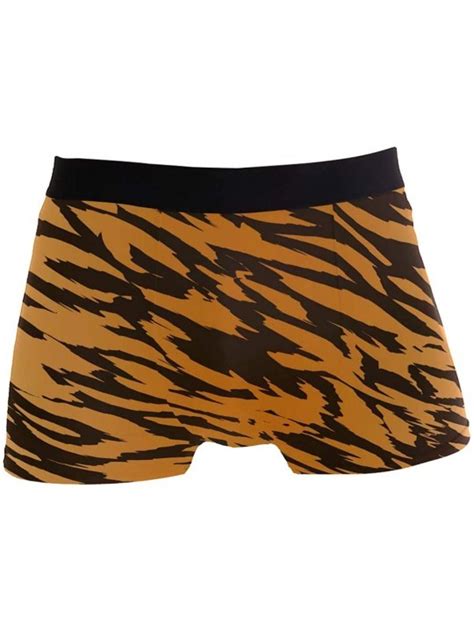 Tiger Skin Print Mens Boxer Briefs Underwear Breathable Stretch Boxer