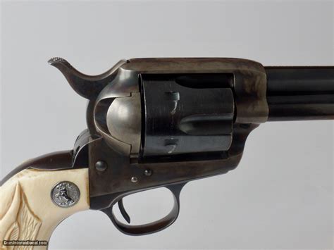 First Generation Colt Saa With Carved Steerhead Ivory Grips