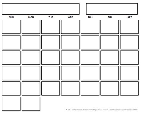 Blank Calendar Template Free Printable Calendars By Vertex42