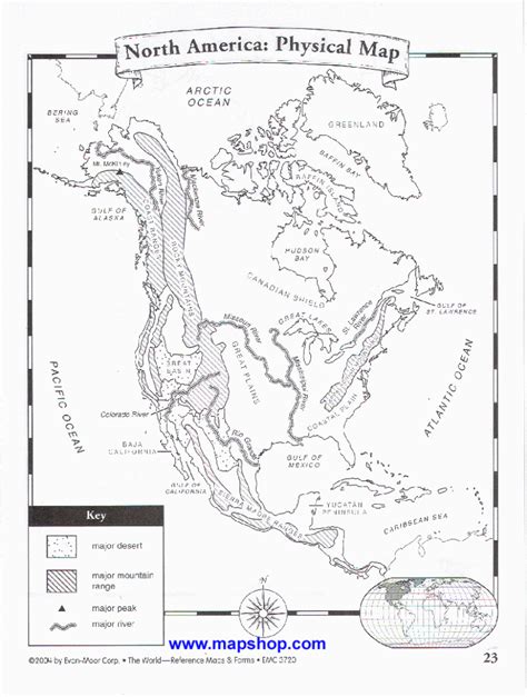 United States Physical Map Worksheet Printable Map