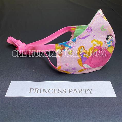 Princess Party Disney Princess Face Mask 100 Cotton Etsy