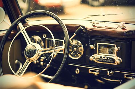 4k Car Interior Classic Car Interior Steering Wheel Vehicle