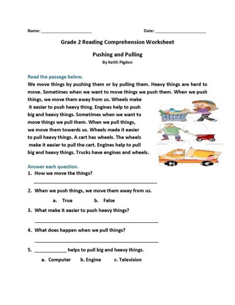 Reading Comprehension 2nd Grade Worksheets WorksheetsDay