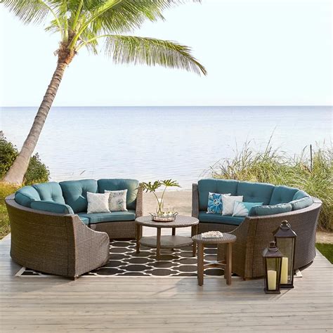 Lots of hampton bay to choose from. Hampton Bay Torquay Wicker Outdoor Sofa Ends with ...