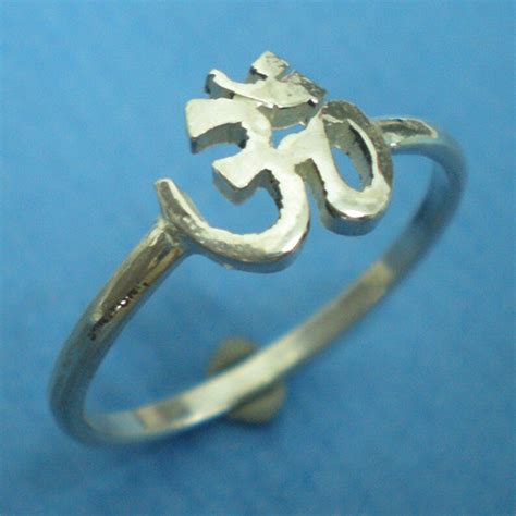 Om Ohm Aum Silver Ring Band Yoga Hindu Chakra Meditation Etsy