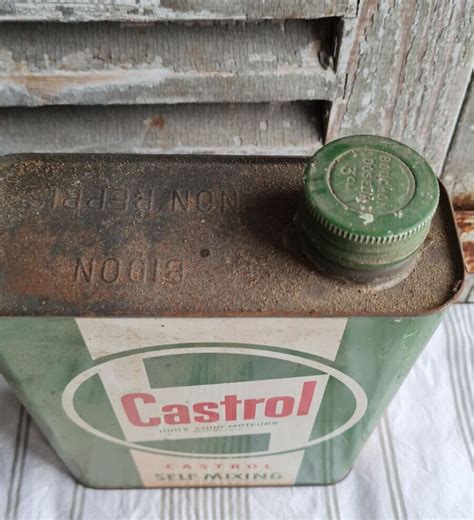 Ancien Bidon Huile Castrol Self Mixing Garage Auto Moto Ebay