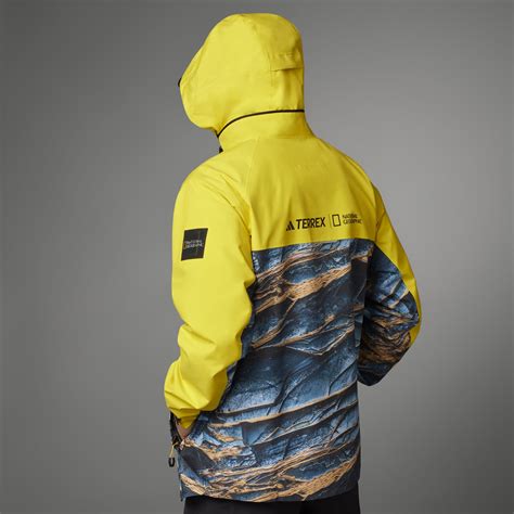 Mens Clothing National Geographic Rainrdy Jacket Yellow Adidas