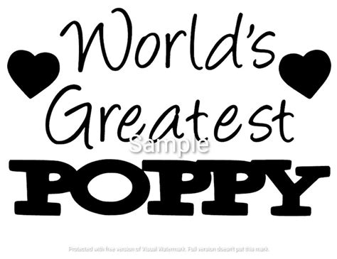 World's Greatest Poppy Svg Jpg Dxf and Png Files - Etsy